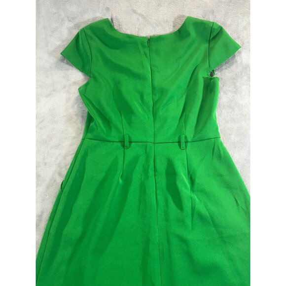 Olivia Matthews Dress Women's 4P Green cocktail dress w/cap sleeve missing Belt - Picture 9 of 12